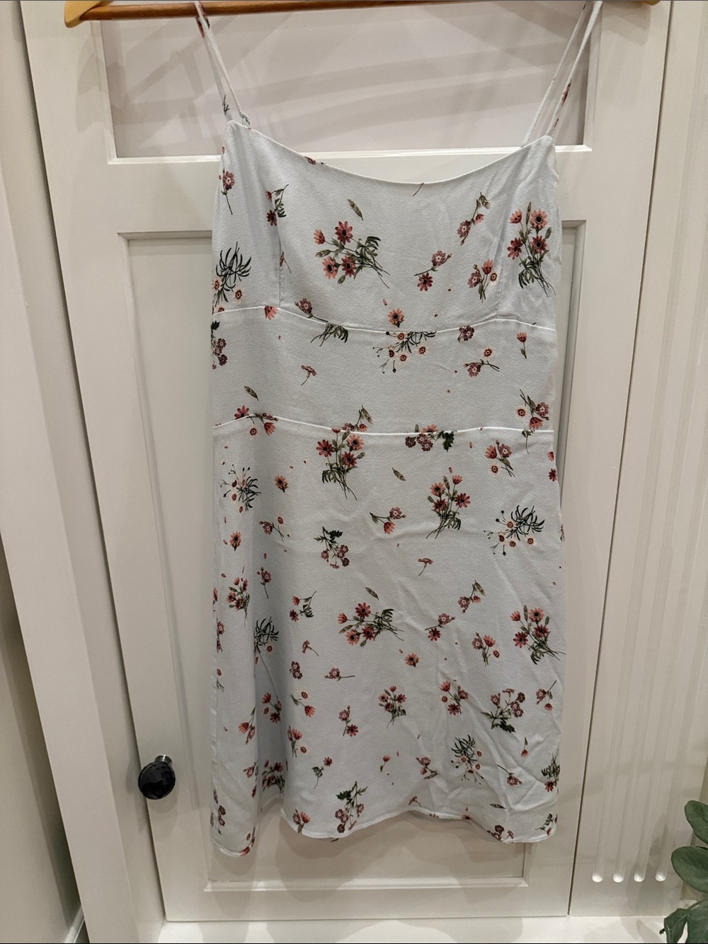 Sunday Best Pale Blue Floral Mini Slip Skirt